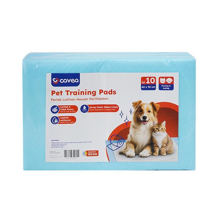 AZKO Cavea 60X90 cm Set 10 Pcs Training Pads Hewan - Biru/Abu-Abu Alas Toilet Kandang Hewan Perlak A