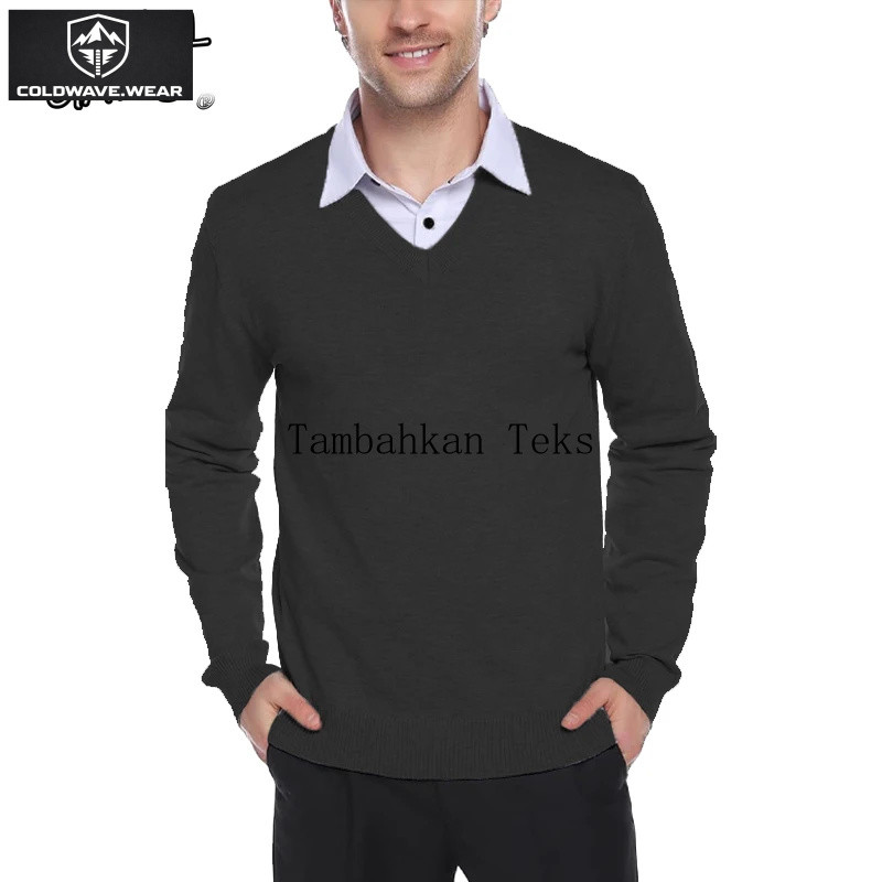 Sweater Kasual Pria Animal Game Outdoor Pullover V-Neck Rajutan Wol Ringan Sweater Pria Slim Pakaian