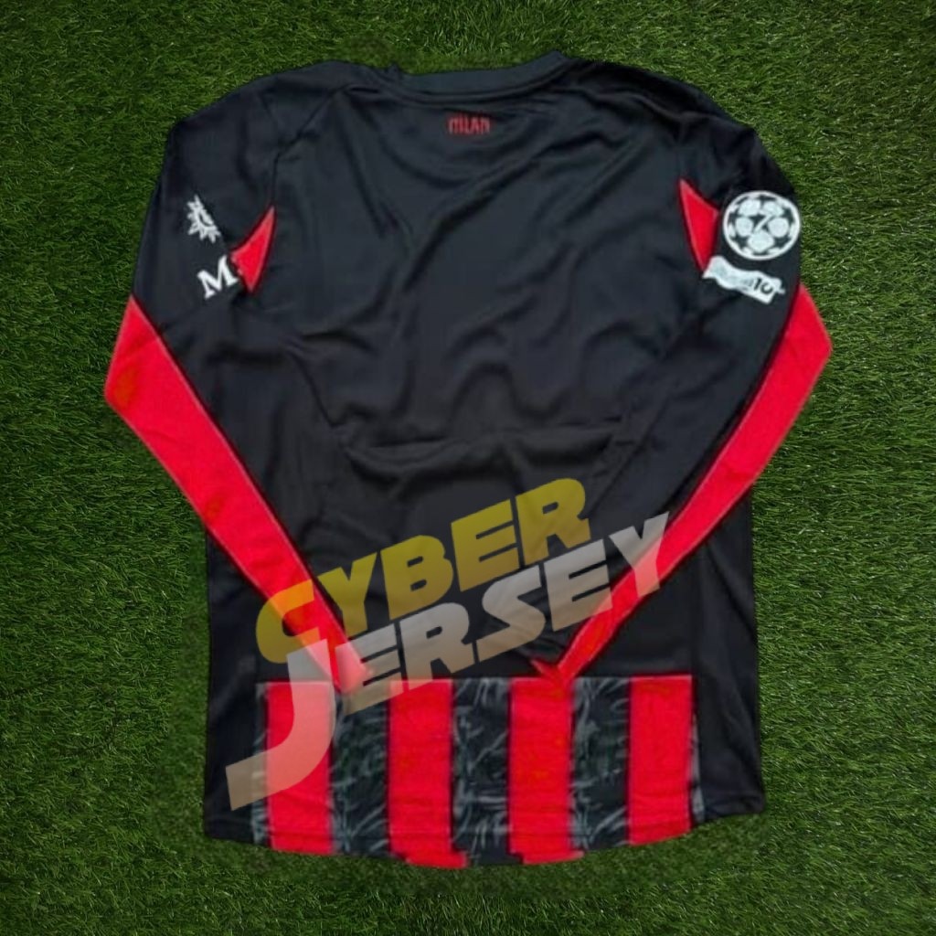 JERSEY BOLA PLAYER ISSUE LONGSLEEVE LS MILAN HOME FULL PATCH 2025 2026 TOP QUALITY  BAJU SEPAKBOLA