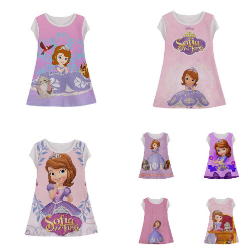 Tunik Anak Princess Sofia Dress Animasi 3d Lucu Princess Sofia Baju Anak Perempuan Usia 1-12 Tahun -