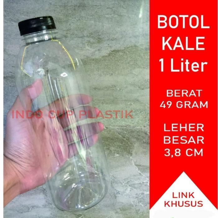 Isi 25 Pcs Botol Kale 1 Liter 1000ml / Botol Plastik 1 Liter / Botol Kopi Susu - Putih, PACKING PLAS