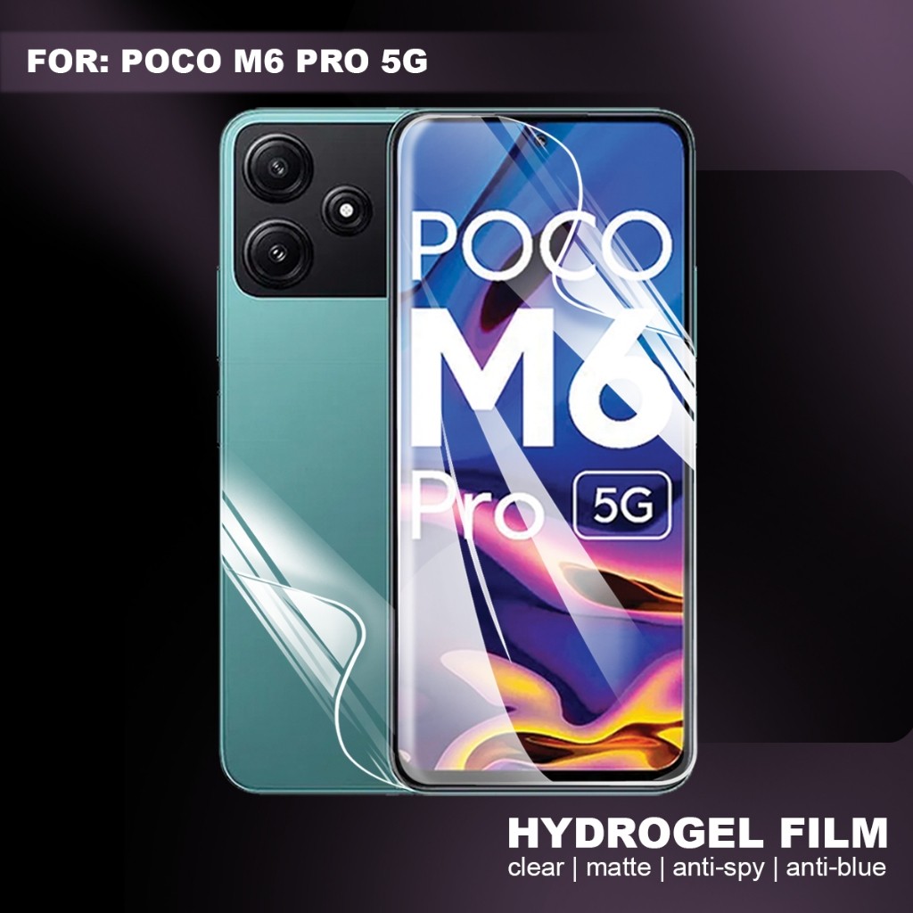 [RM] Anti Gores Poco M6 Pro 5G Hydrogel Film Screen Protector Clear Anti Glare Anti Spy Anti Blu Lig