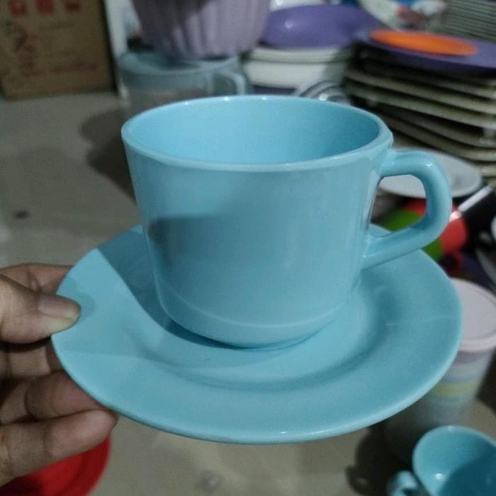 Sale SET CANGKIR + TATAK ( 6 Gelas Cangkir Kopi dan 6 Tatak) BAHAN Melamin Berkualitas Tinggi - Minu