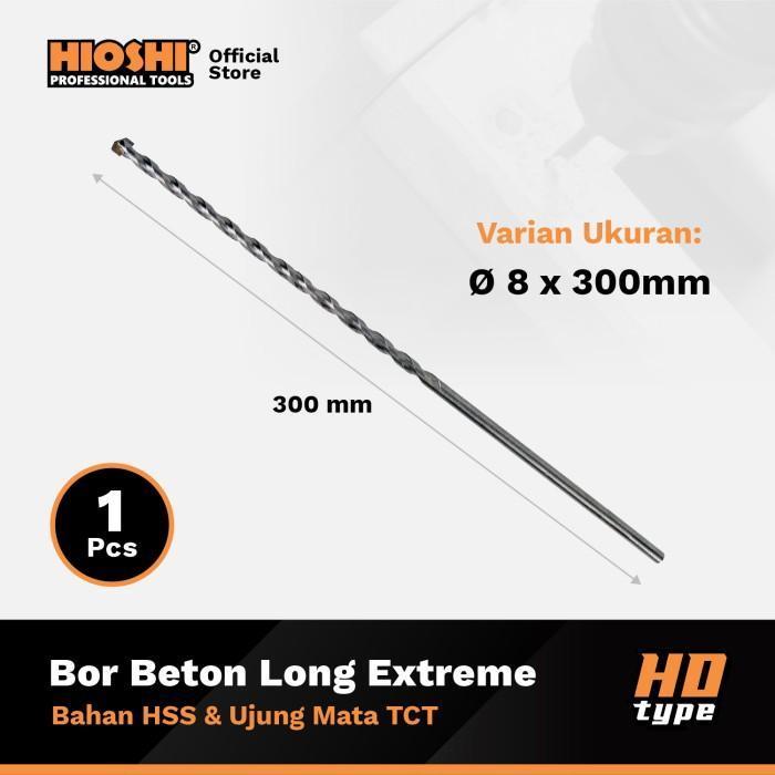 (Deli Tools Store) HIOSHI/Mata Bor Beton/PANJANG/LONG/Tembok/Dinding/Drill Bits/8, 10, 13, 16mm/Panj