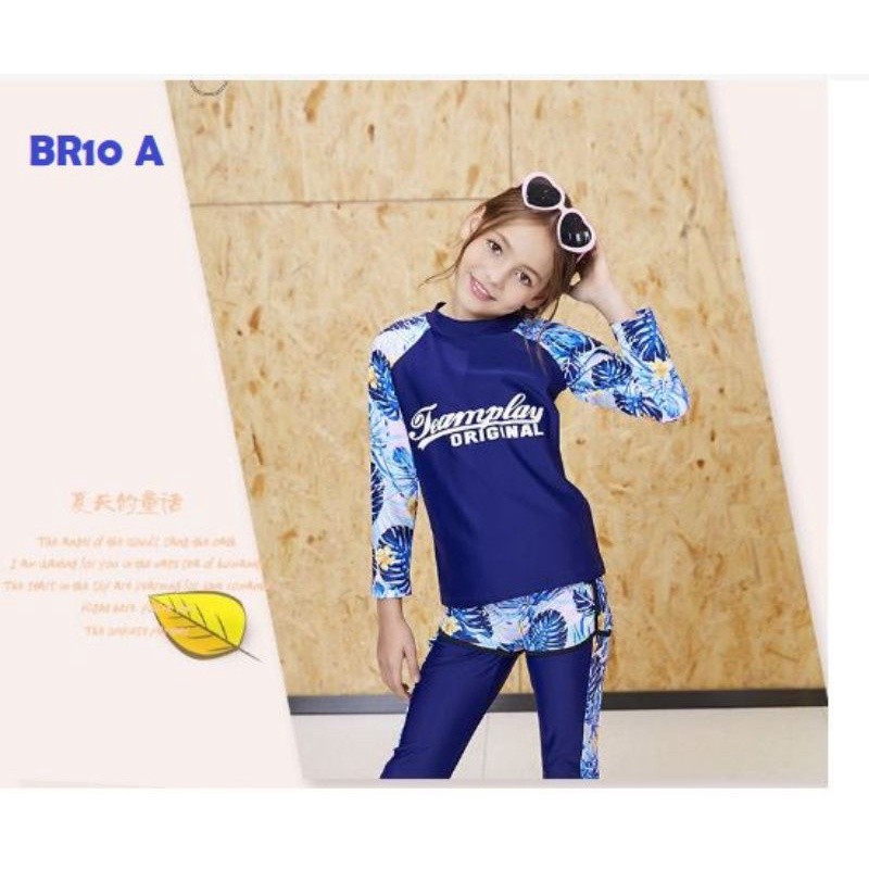 BAJU RENANG ANAK PEREMPUAN 3IN1/BAJU RENANG ANAK KOREA/BAJU RENANG IMPORT / BR10
