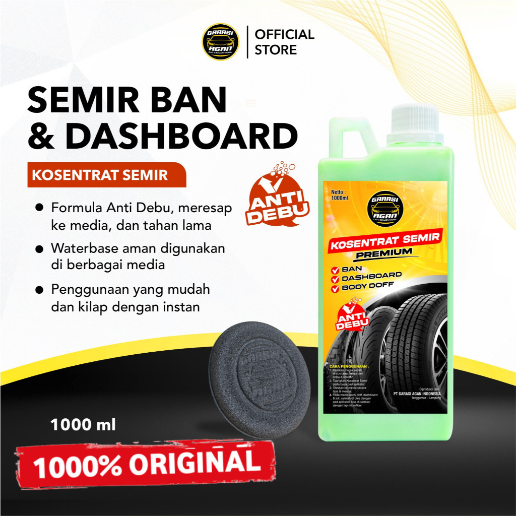 GARASI AGAN Kosentrat Semir Premium 1Liter Semir Ban Anti Debu Semir Jok Semir Dashboard & Body Doff