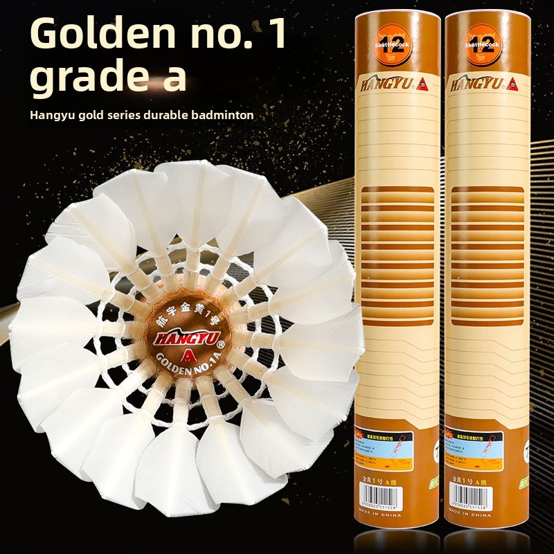 HANGYU GOLDEN 1 Badminton Shuttlecock Feather for Clubs&Training DUCK Feather Badminton Ball Durable