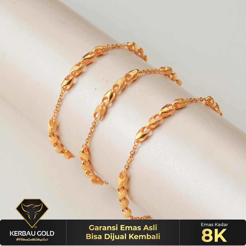 [Kerbau Gold] Gelang Emas Pajero Classic 8K - Emas Asli 100%