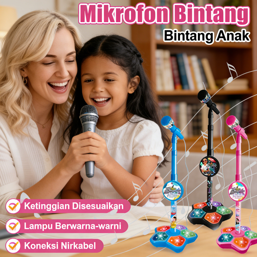 Mikrofon Karaoke Anak Anak Mic Menyanyi Untuk Kids Mainan Karaoke Anak