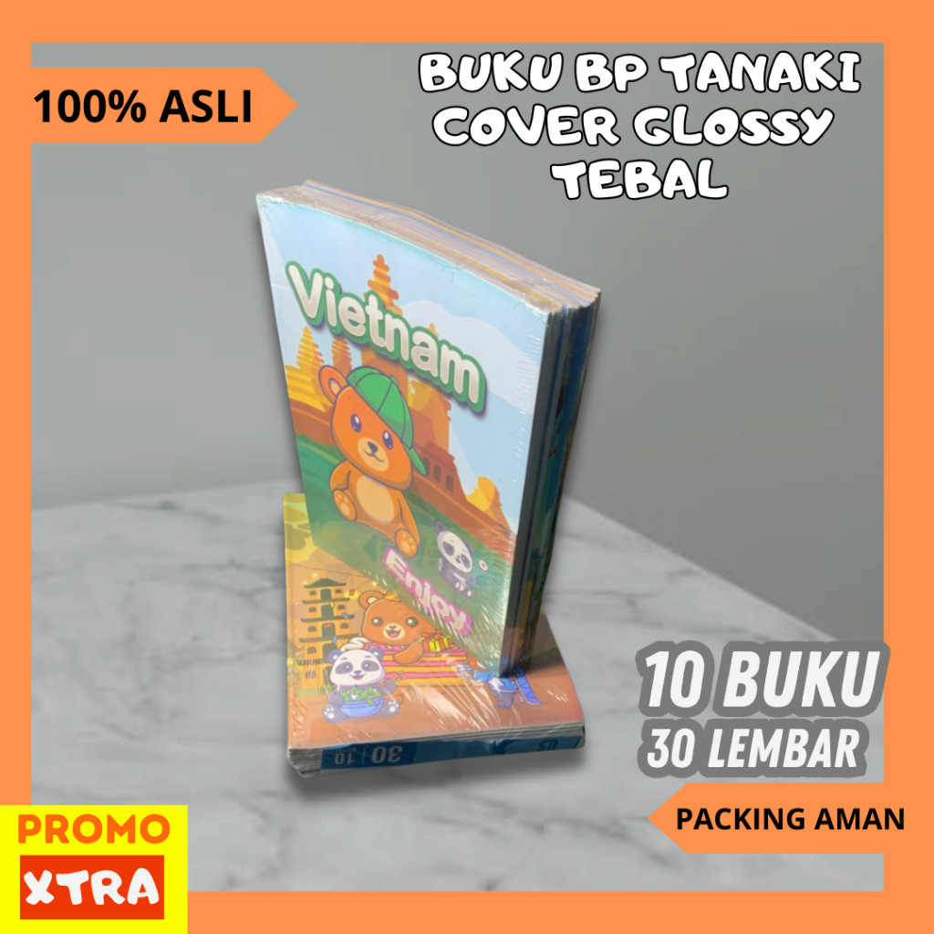 Buku Tulis BP Tanaki 30 Lembar Cover Glossy Tebal Isi 10 Buku 100% Asli Promo Hemat kwarto size  ORI