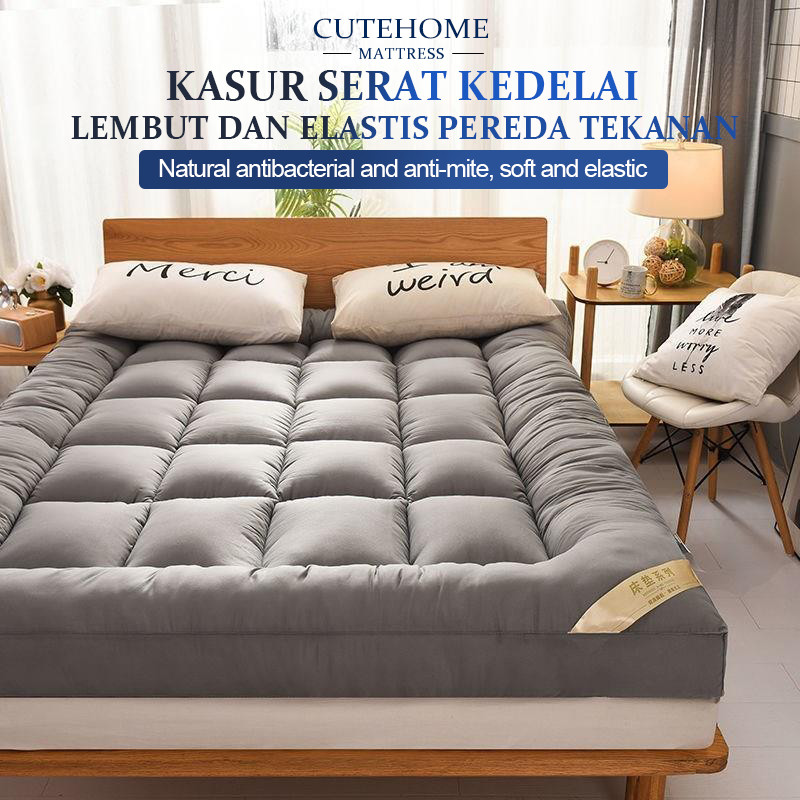 elyssiastore - CUTEHOME Kasur Gender Kasur Lantai BULU Matras Protector Premium Kasur Gender Bulu Ka
