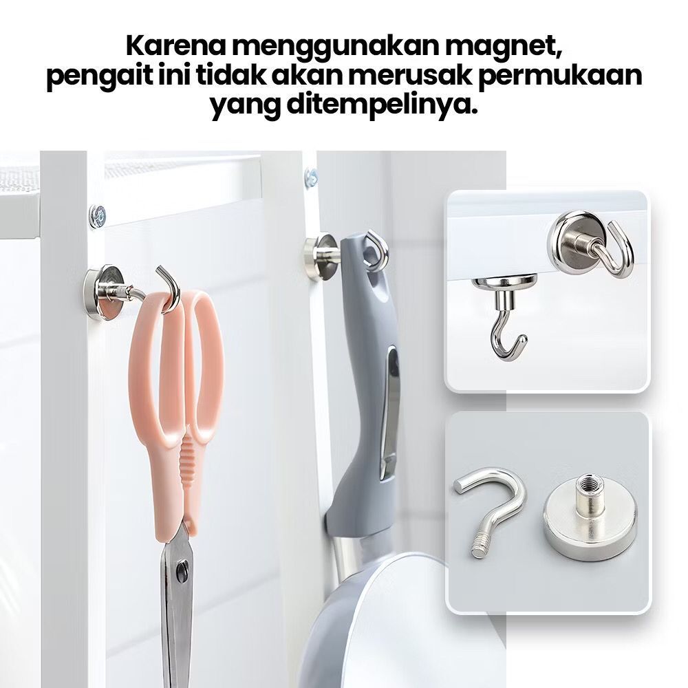 372 Gantungan Magnet Besi Kuat Model Hook Cantolan / Gantungan Bulat Magnet