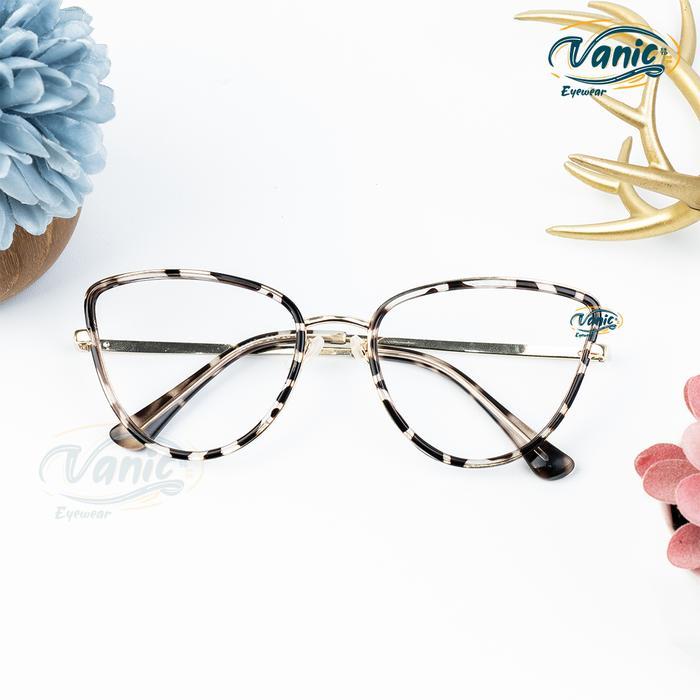 FRAME KACAMATA CAT EYE LENSA PHOTOCROMIC - LEOPARD, Frame Normal
