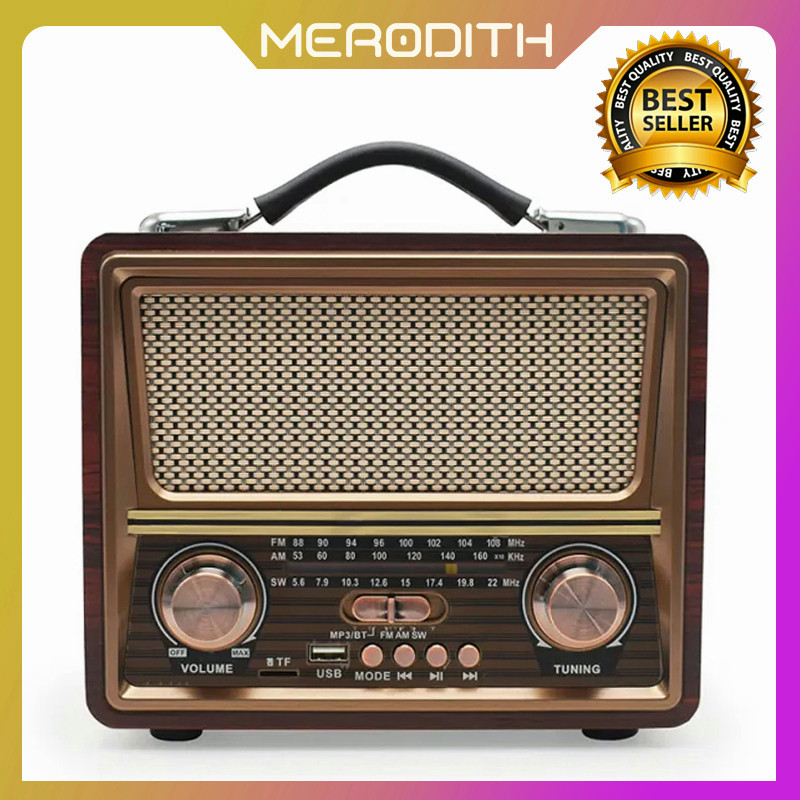 Promo Murah Radio FM/AM/SW Speaker Portable Bluetooth FM Radio Wood Design  Radio Bluetooth FM/kartu