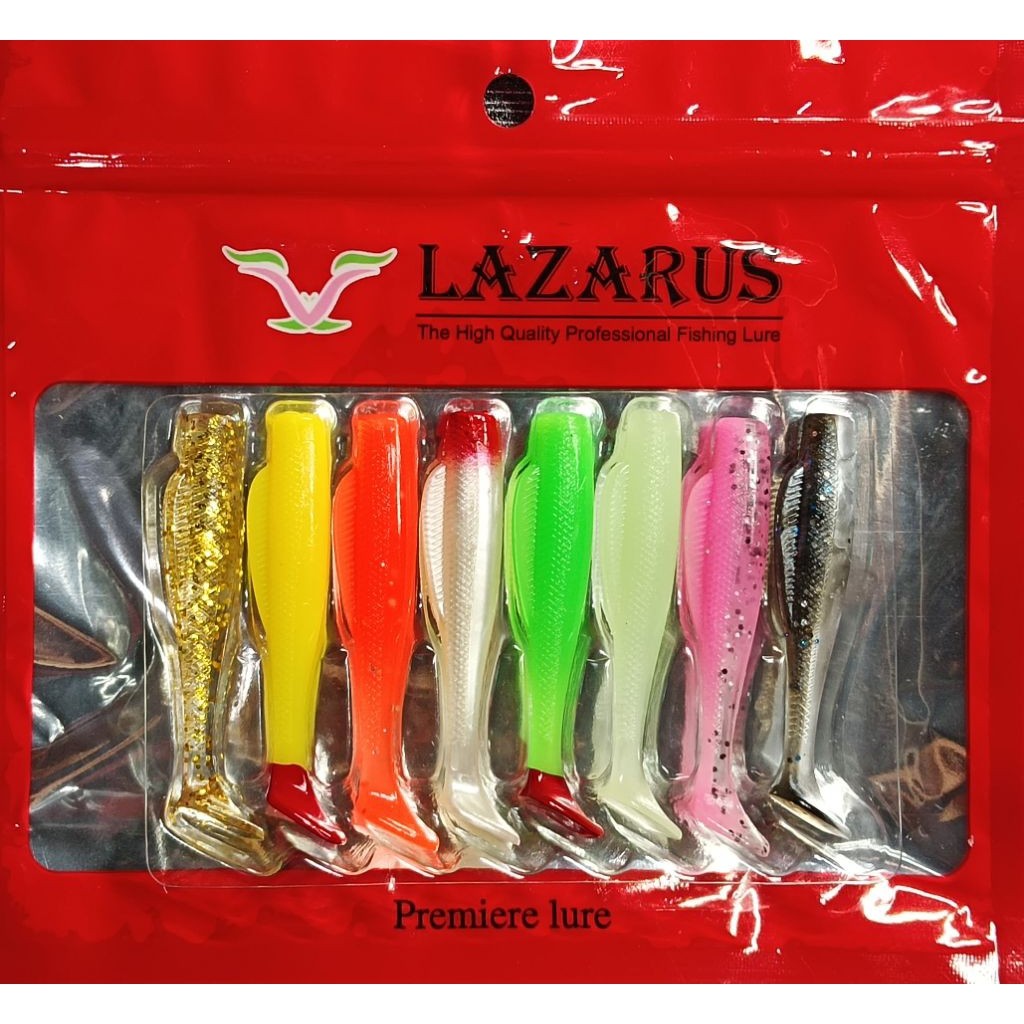 SoftLure 6 cm LAZARUS (Paddle Tail Isi 8 Pcs) BONUS Kail Timah
