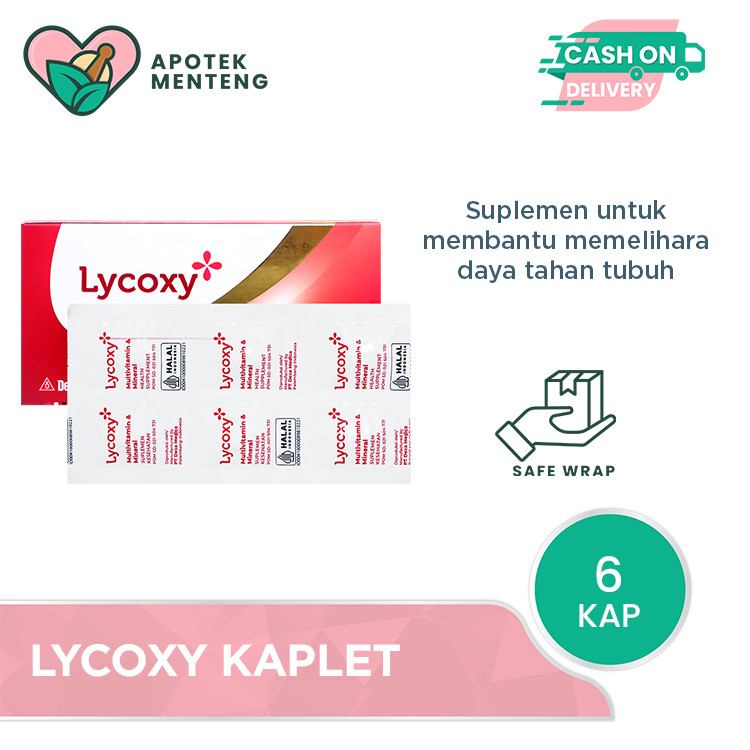 Lycoxy Strip 6 Kaplet - Suplemen Antioksidan Penangkal Radikal Bebas