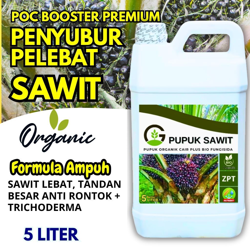 5Ltr - Pupuk Sawit Cepat Besar Agar Buah Lebat dan Berat Plus Biofungisida Gliocladium Trichoderma -