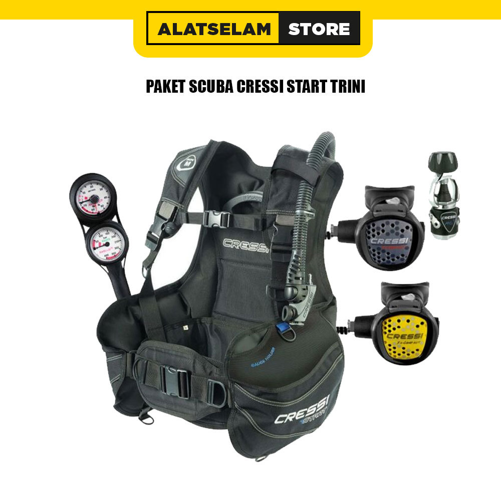 Paket Scuba Cressi START TRINI / Alat Scuba Diving / BCD START / Jaket Pelampung Scuba Diving / Jack
