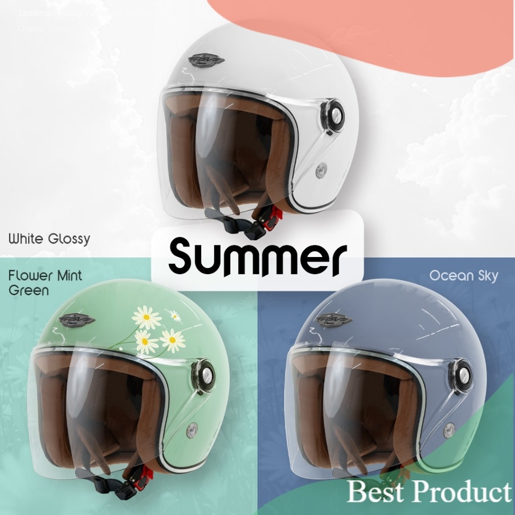 RSV CLASSIC SCHIJAB HELMET ALL SIZE - Helm Berkualitas dengan Sertifikasi SNI DOT & FMVSS Ringan 1.1
