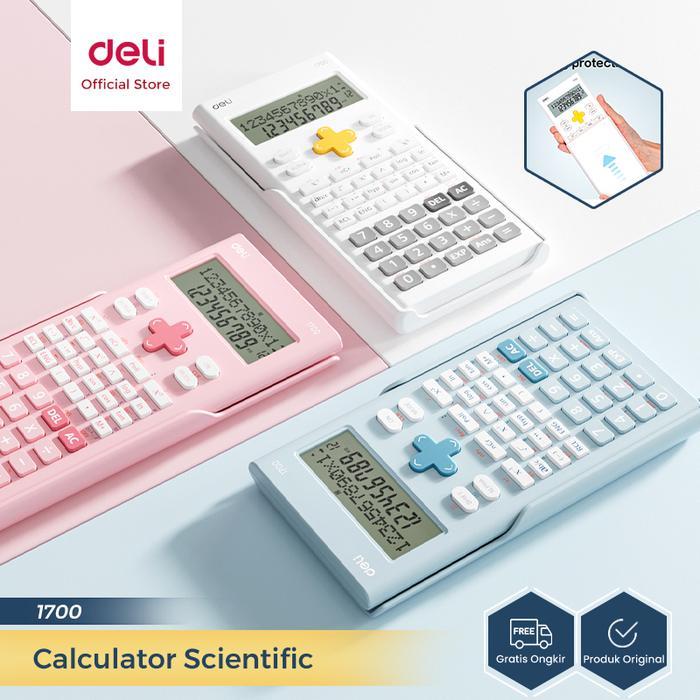 Deli Calculator Scientific Kalkulator 240 Fungsi Kalkulasi 3 Warna 1700 Biru - Pink