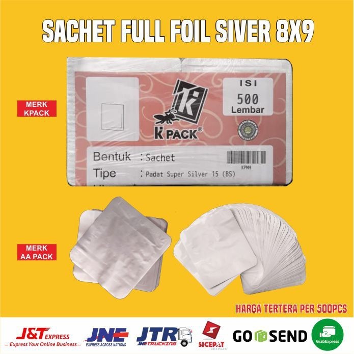 Sachet Full Foil 8x9 / sachet 8 x 9 / kpack | isi 500pcs