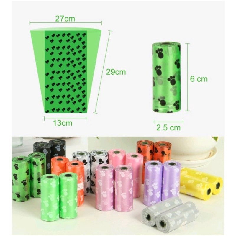 poop bag motif paw kecil kantong sampah popok kecil plastik sampah roll kecil plastik sampah mobil