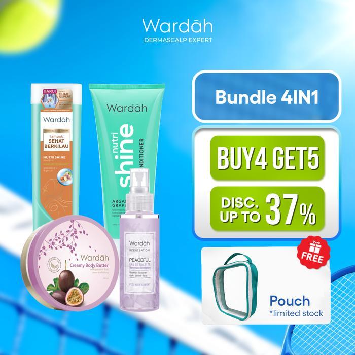 [PAKET LEBARAN x SATTKA] Wardah Shampoo + Conditioner + Body Mist + Body Butter GET Sattka Hijab| Sh
