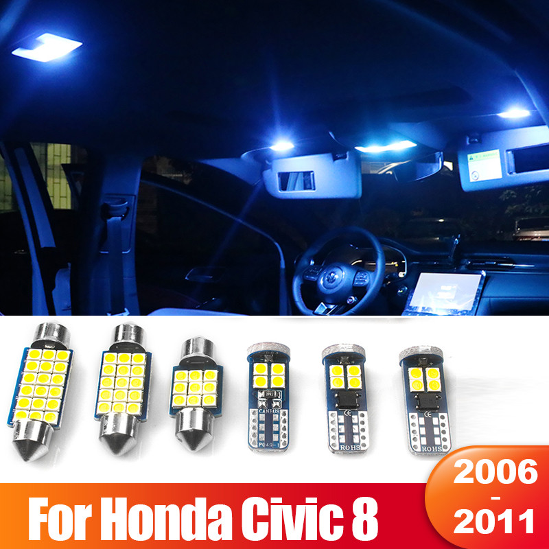 Untuk Honda Civic 8 2006 2007 2008 2009 2010 2011 FK FD Canbus 4pcs 12v LED Lampu Interior Mobil Lam