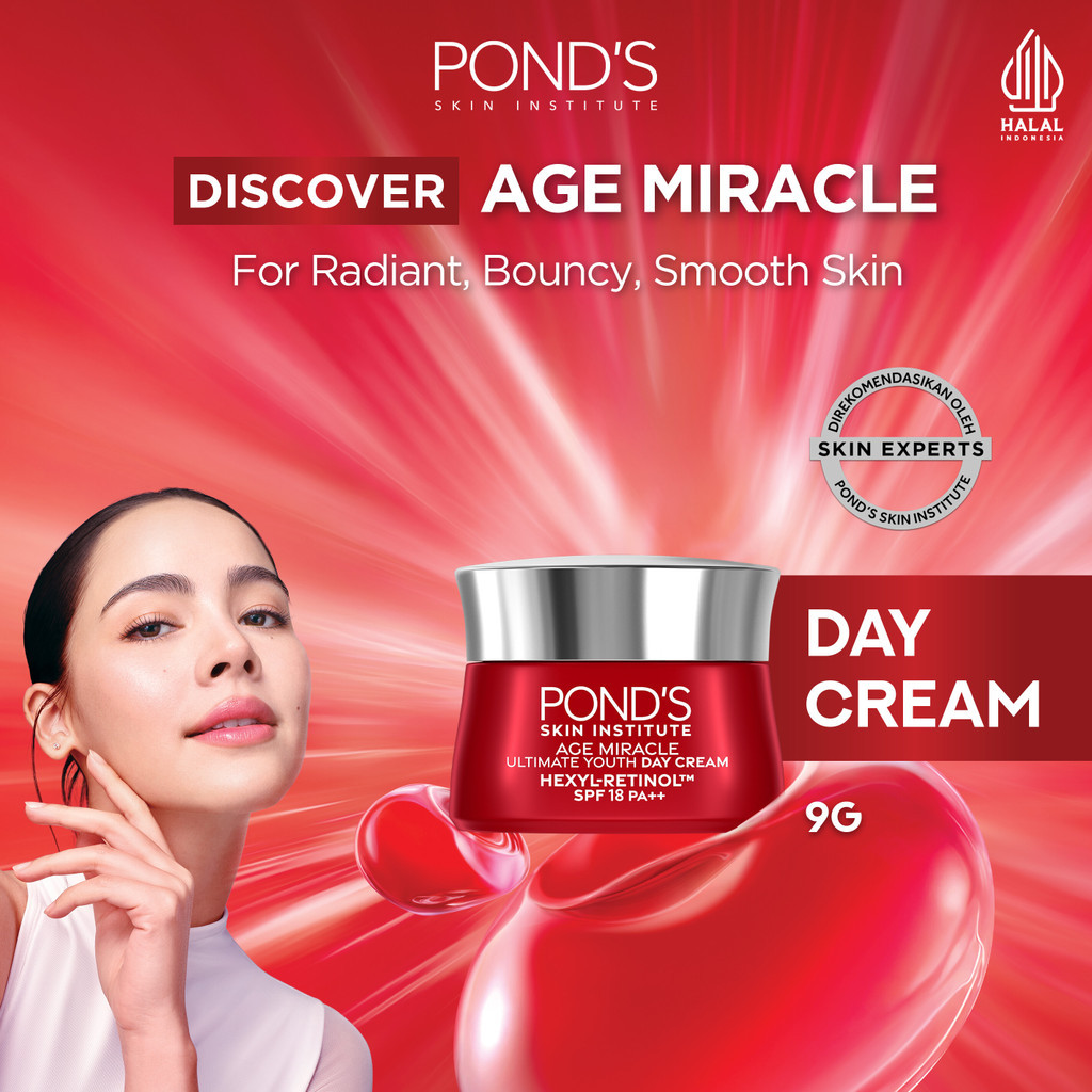 Pond's Age Miracle Hexyl Retinol Niacinamide Day Cream 9gr (Mencerahkan Kulit dalam 7 hari dengan 10