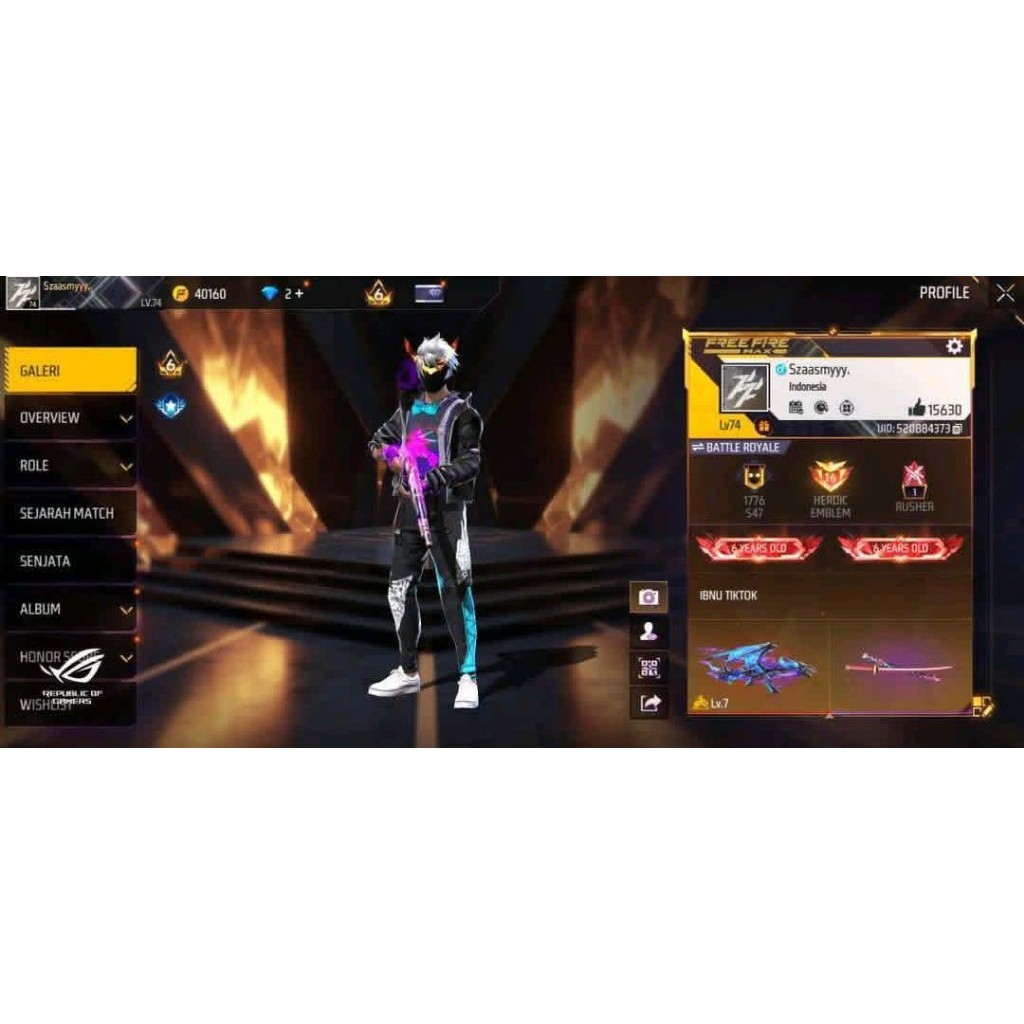 Akun Gegana free fire Max sultan Bisa Cod