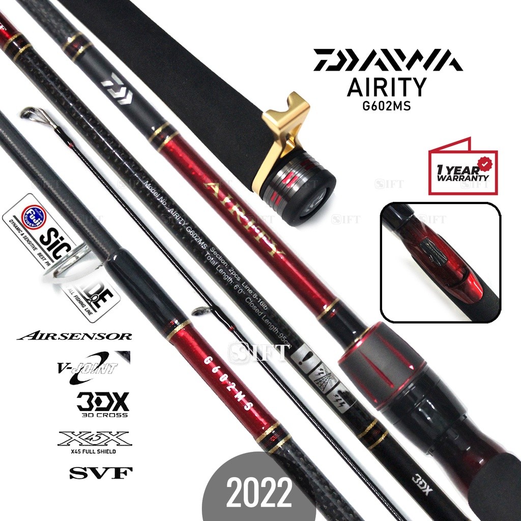 Joran Galatama DAIWA AIRITY [2022] | Fuji SiC + X45 Full Shield + Air Sensor | 180 Kolam Resmi | IFT