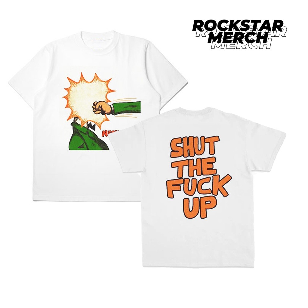 T-Shirt Band Neck Deep STFU White Katun Unisex