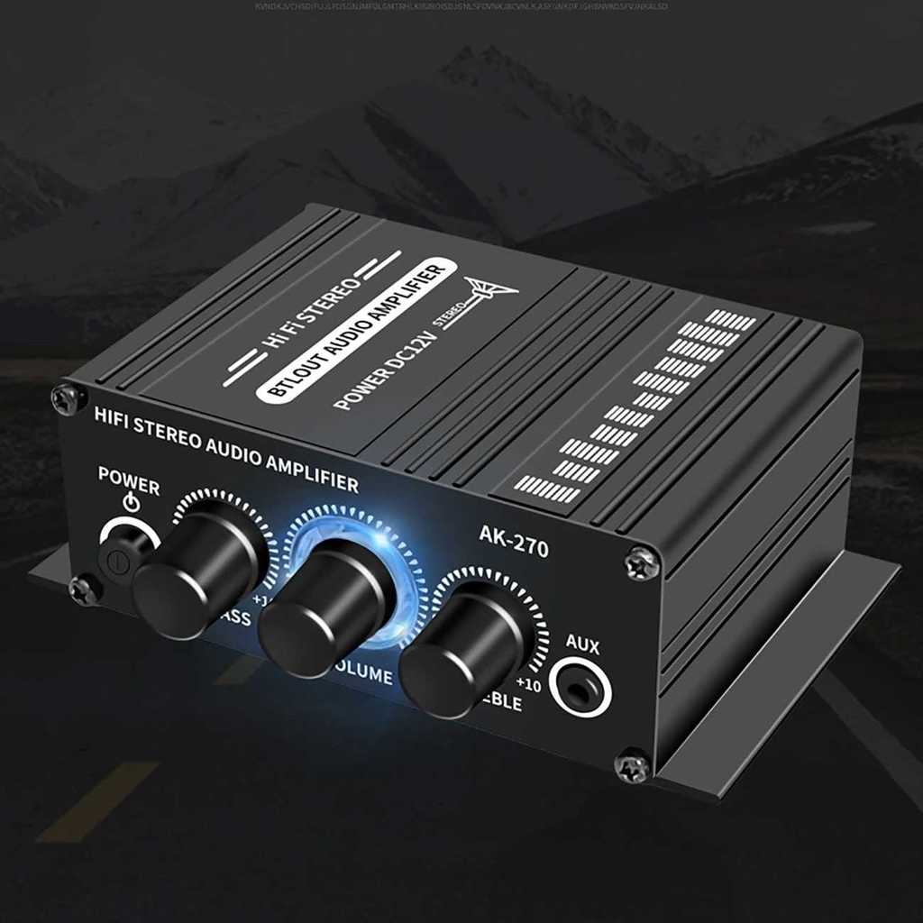 Lepy AK-270 Mini Audio Amplifier HiFi Stereo Power Amplifier Speaker Treble Bass Control 2x20W 12V A