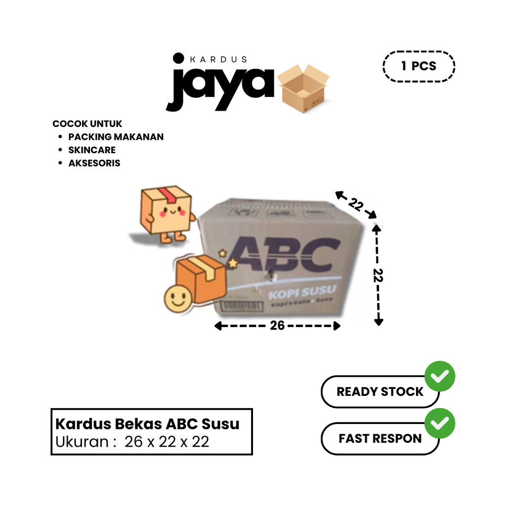 Kardus Bekas Kopi ABC | Cocok untuk Packing Barang | Harga Murah | 1 Pcs