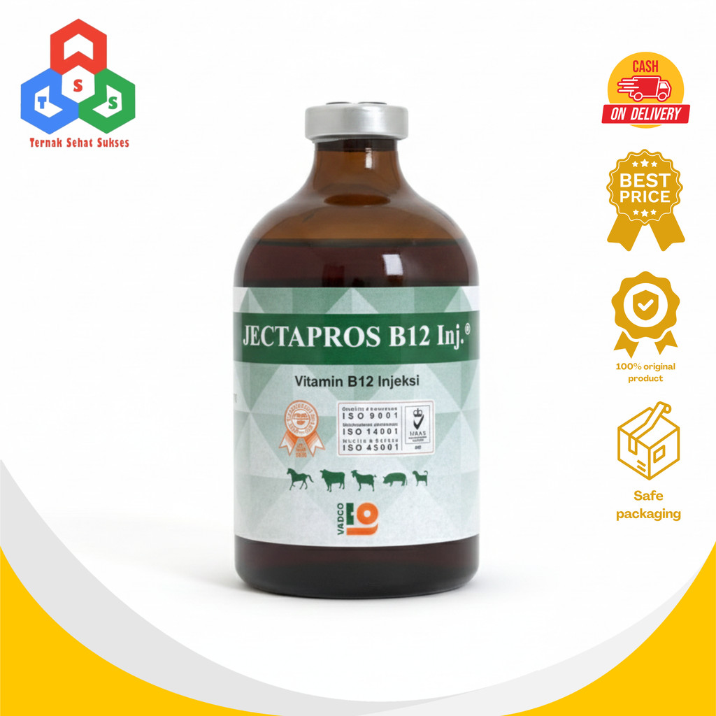 JECTAPROS B12 100 ML VADCO TSS2 - Vitamin B12 Hewan Anti Anemia & Menambah Nafsu Makan Ternak - Sepe