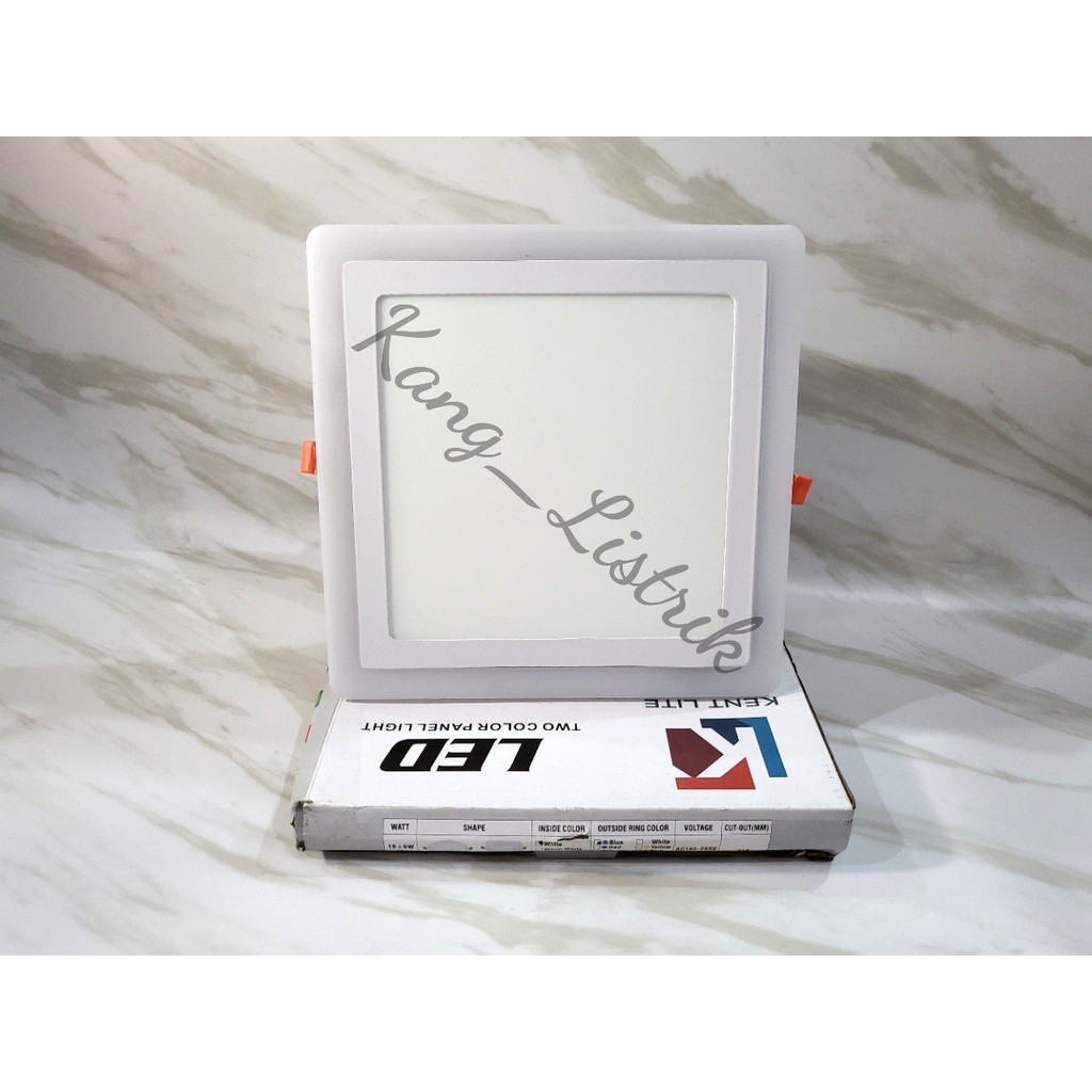 Downlight LED Panel 2 Warna 18W KOTAK INBOW / Downlight Panel Putih + Biru 18W KOTAK INBOW