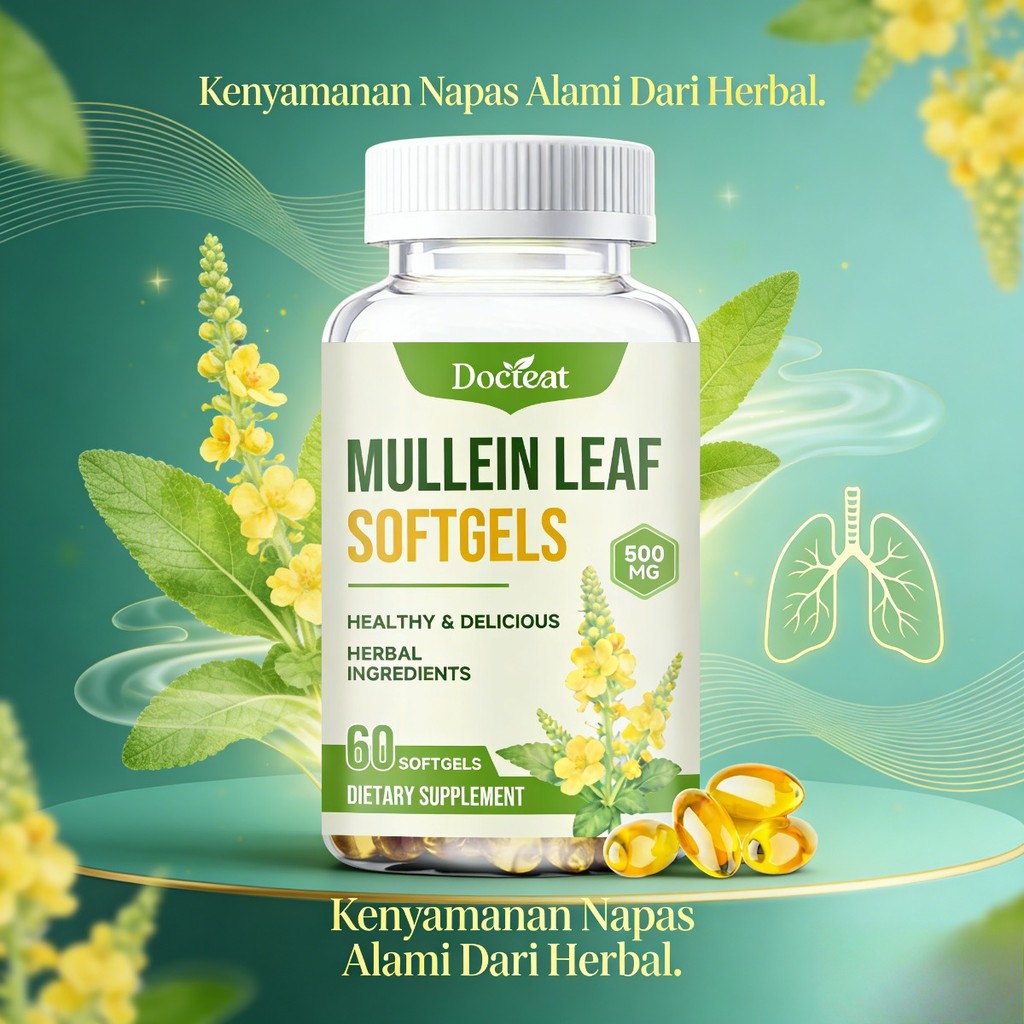 Docteat Mullein Leaf Softgels 60 Softgels 500mg Daun Mullein Kesehatan Pernapasan26.3.16tzf-12