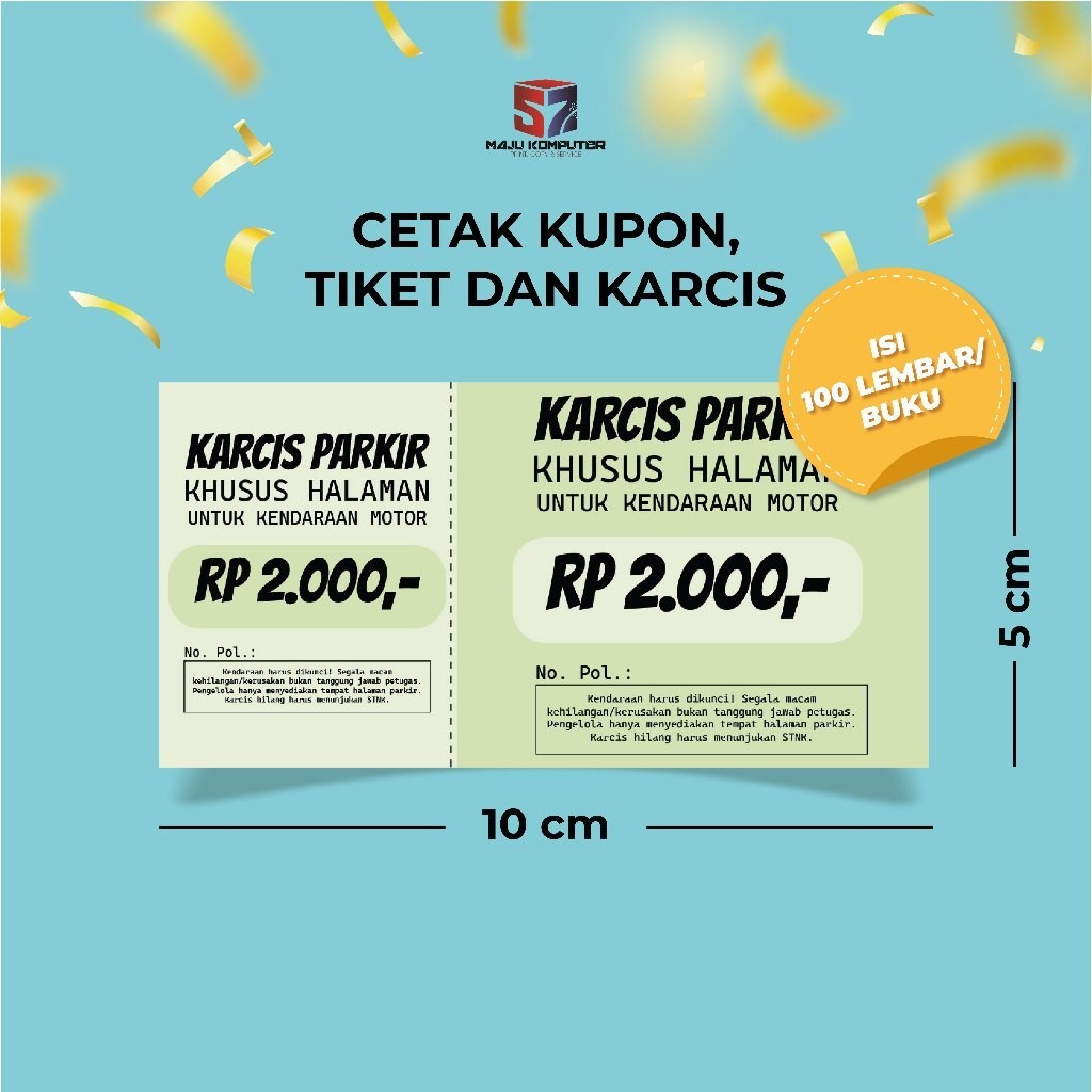 COD CETAK KARCIS PARKIR Murah