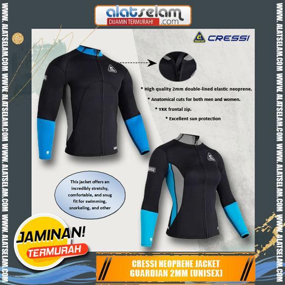 Cressi Neoprene jacket Guardian 2mm Pria & Wanita / Pakaian Snorkling Diving / Baju Selam 2mm / Paka