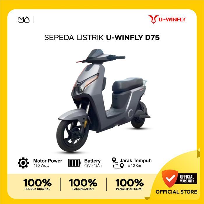 U-WINFLY Sepeda Listrik U-Winfly D75 450 Watt - Garansi Resmi U-Winfly - Khaki