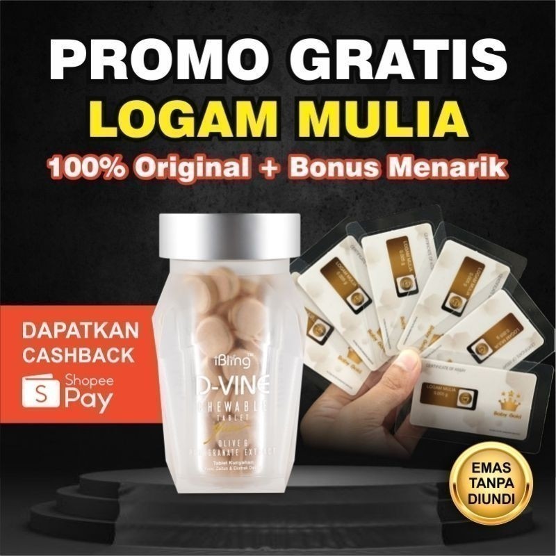 DVINE DVN Kolagen Kemasan Baru Untuk Kulit Putih Dan Kencang DVN Collagen Pemutih Kulit Free Emas Ke