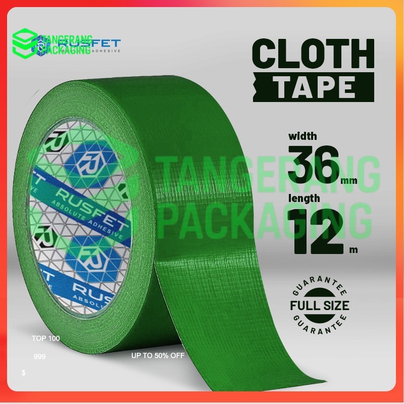 Rusfet Lakban Cloth | Lakban Kain Warna Kombinasi 46MM X 80Y