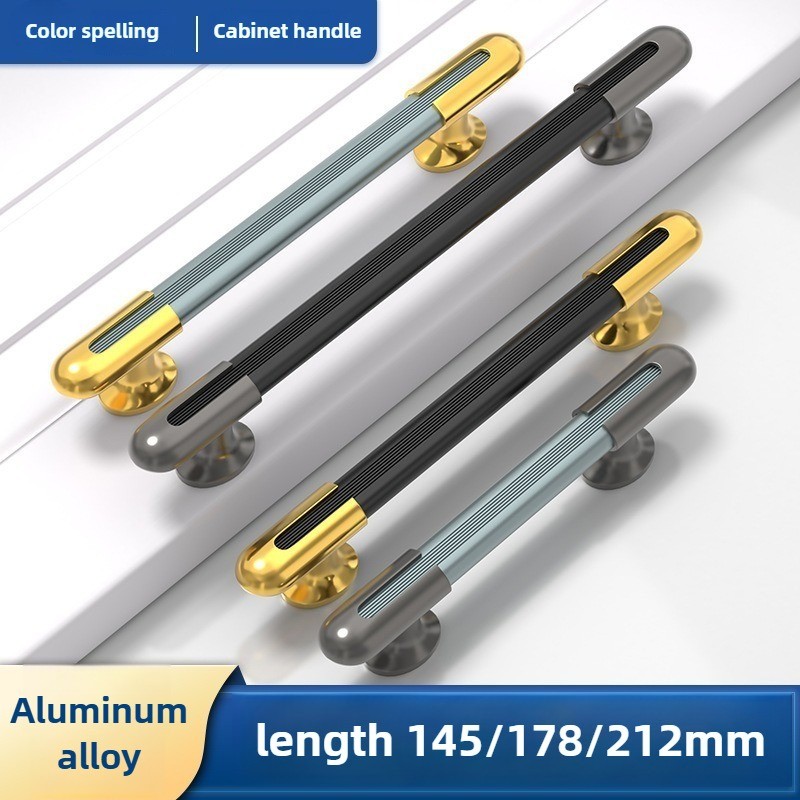 1 buah pegangan blok warna untuk lemari dan laci, pegangan lemari pakaian dari paduan aluminium, peg