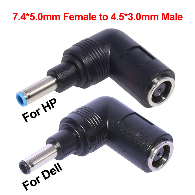 Adaptor Daya DC untuk HP Dell DC Jack 7.4*5.0mm Female ke 4.5*3.0mm Male dengan Konverter Pin untuk 