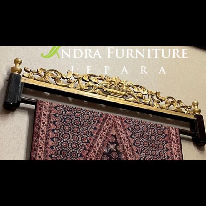 gantungan kain kayu jati,gantungan batik,gawangan ukir nempel dinding