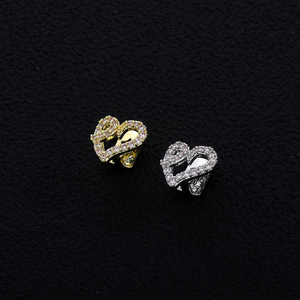 Cinta kawat gigi zirkon tembaga karnaval gigi emas tunggal