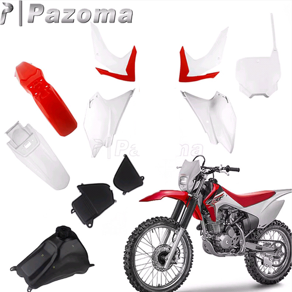 Motocross Plastic Kit Full Body Fairing Side Panels Fender Fuel Tank Raator Shrouds Front Number Pla