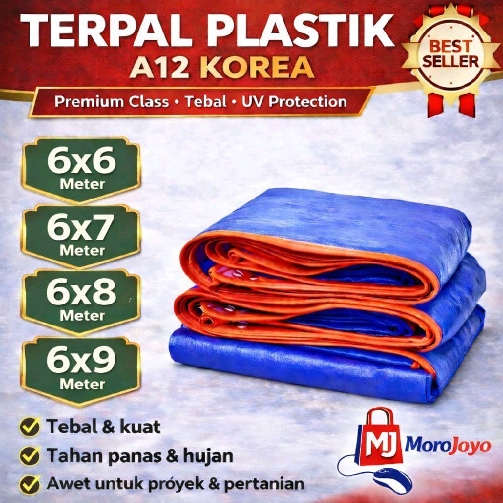 Terpal Korea A12 Biru Oren 6x6 6x7 6x8 6x9 terpal tenda terpal plastik terpal truk terpal fuso terpa