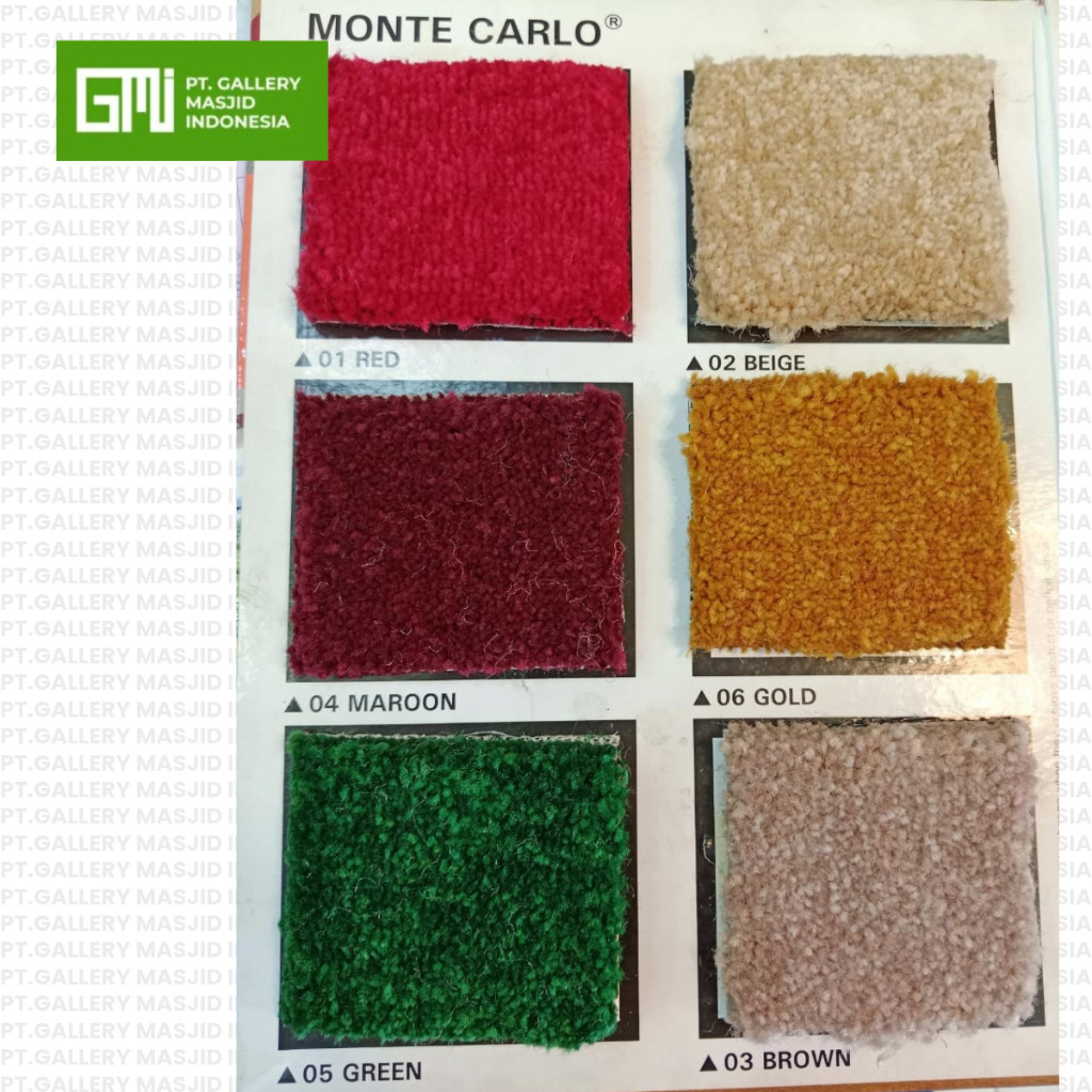 Karpet Mushola Tebal Empuk Monte Carlo Polos / Karpet Kantor / Karpet Rumah Polos