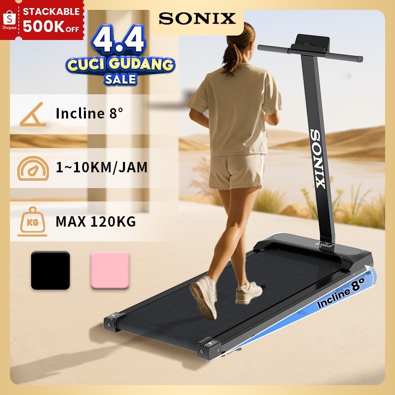 SS Sonix Treadmill Incline T Model Sport Treadmill Sudut 8 Sudut Electric Low Watt Dapat Dilipat Run